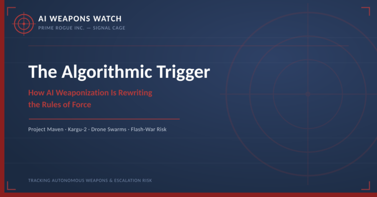 AI Weapons Watch — The Algorithmic Trigger: How AI Weaponization Is Rewriting the Rules of Forc